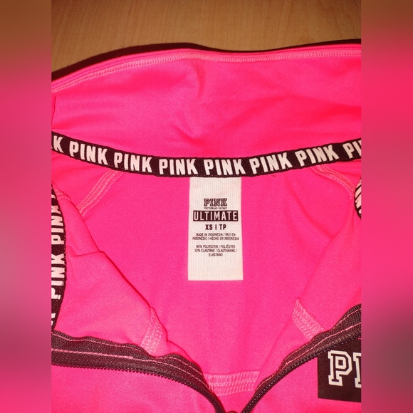 Victoria's Secret Pink pullover jacket Pink with Gray trim 1/2 zipper - Picture 2 of 5